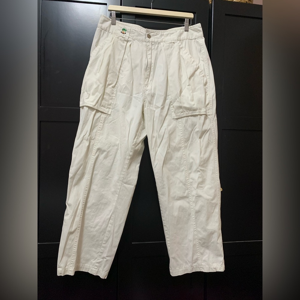 Pussers West Indies Vintage Cream Wide Leg Pants cotton coastal grandma